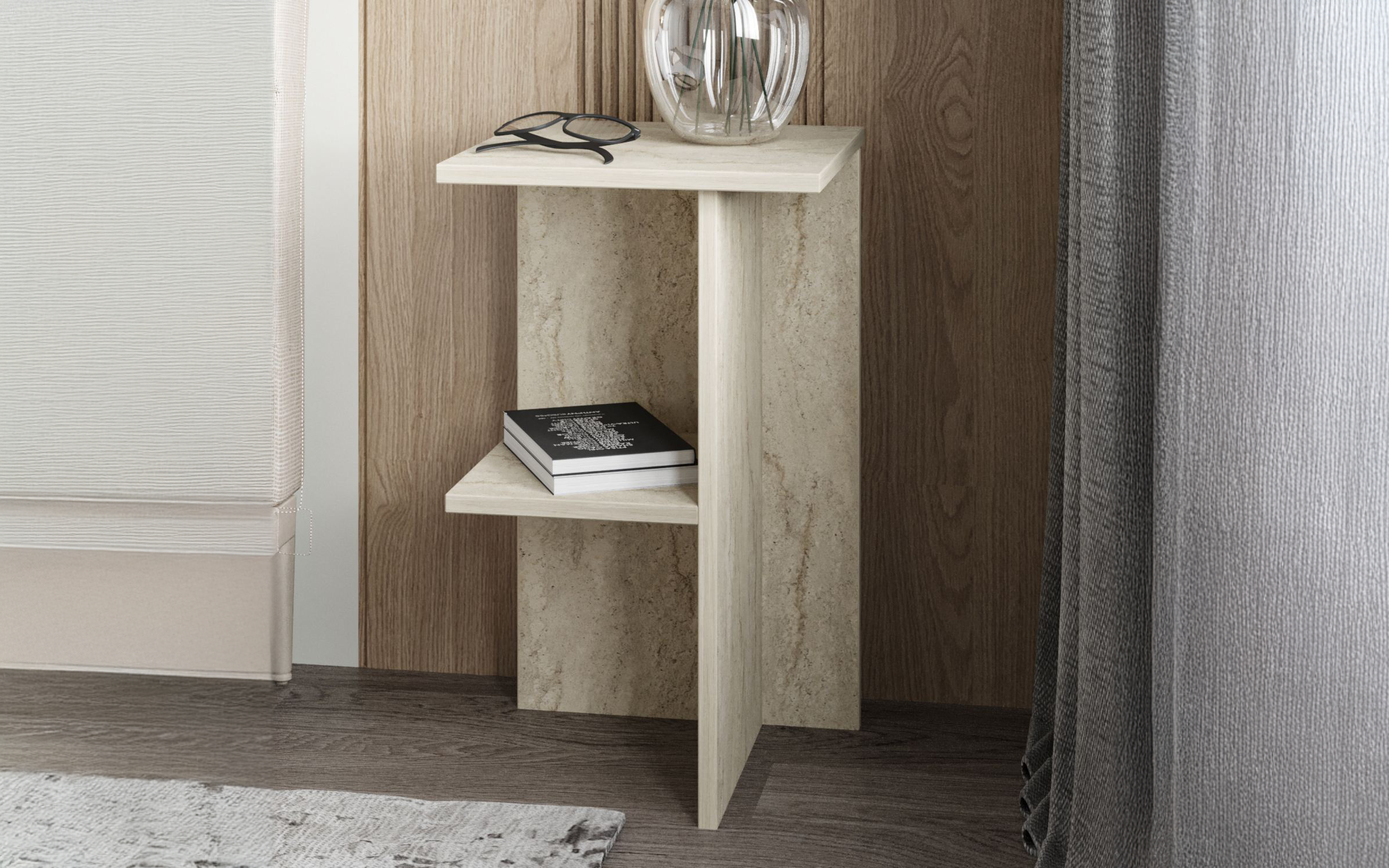 Noptiera Lerai, decor travertin  1